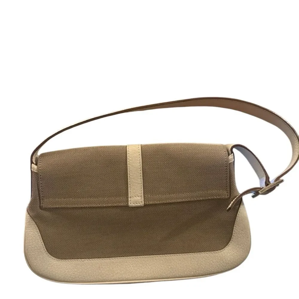 Gucci Tan and Cream Jackie Shoulder Bag with piston lock - Picture 4 of 15